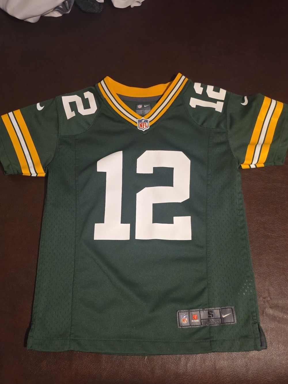 Nike Kids Green & Yellow #12 Football Jersey - Youth Size